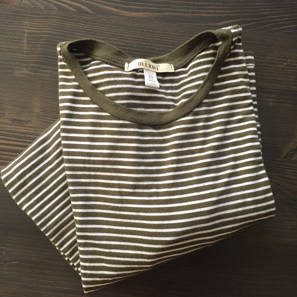 Green and white striped Francescas dress
